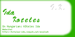 ida koteles business card